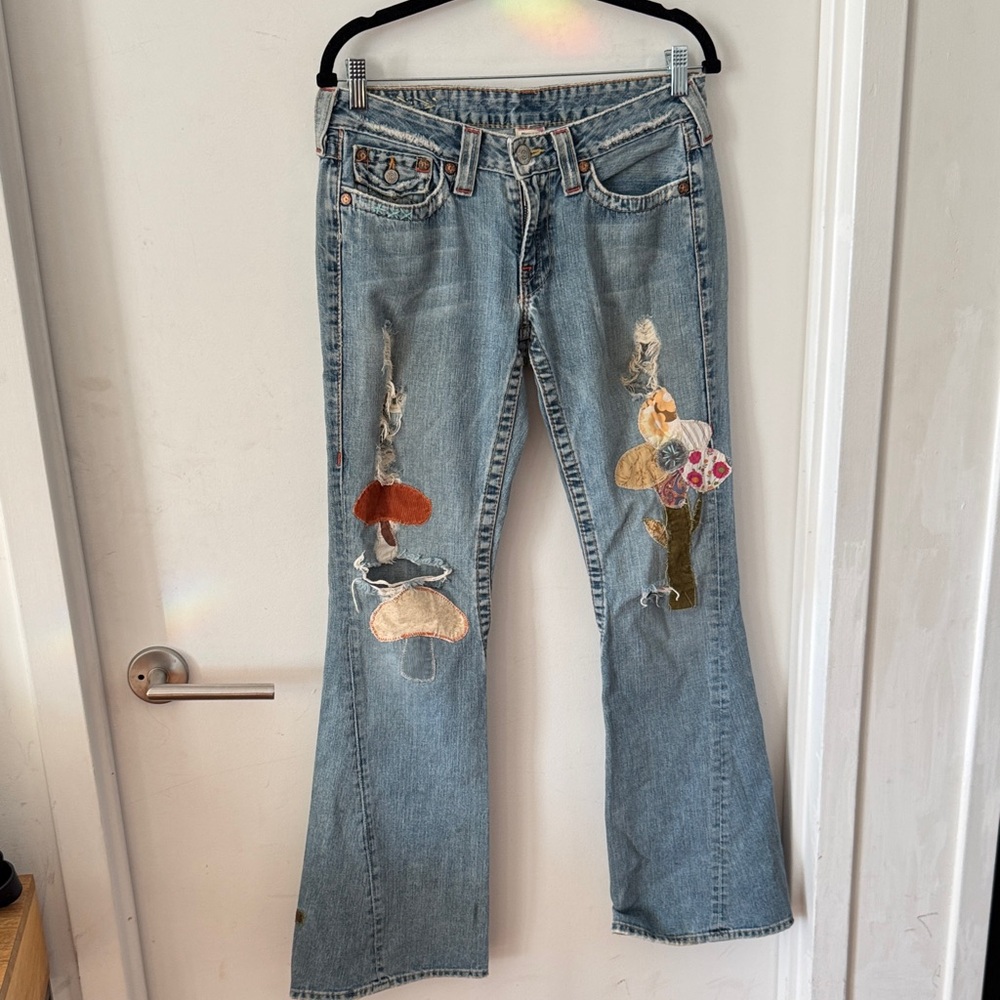 True Religion Ashbury patchwork flared denim Jean… - image 1